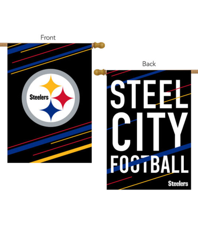 BRIARWOOD LANE HOUSE FLAG PITTSBURGH STEELERS