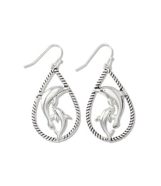 Periwinkle Earrings-Silver Dolphins