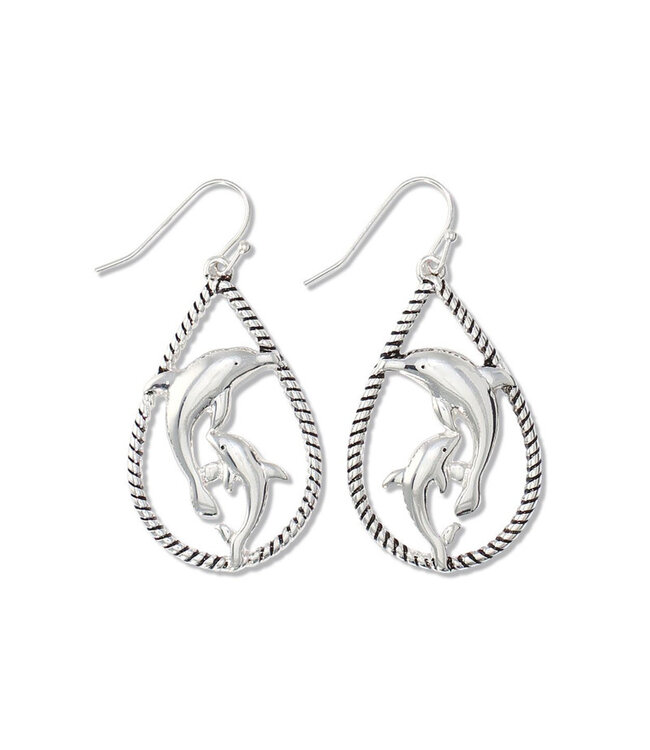 Periwinkle Earrings-Silver Dolphins