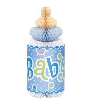 UNIQUE INDUSTRIES INC Honeycomb Centerpiece Baby Bottle Blue
