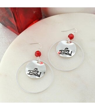 SEASONS JEWELRY OHIO STATE SLOGAN DISC EARRINGS