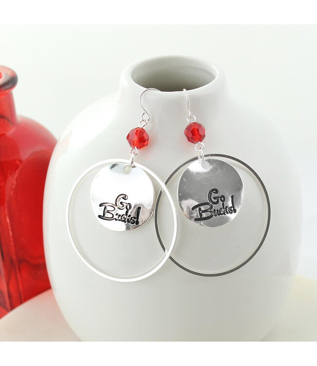 SEASONS JEWELRY OHIO STATE SLOGAN DISC EARRINGS