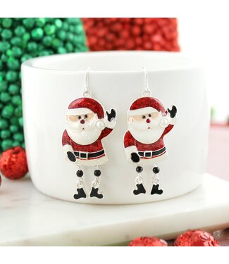 SEASONS JEWELRY DANGLE LEG SANTA EARRINGS