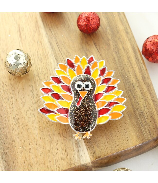 SEASONS JEWELRY ENAMEL TURKEY PIN/PENDANT