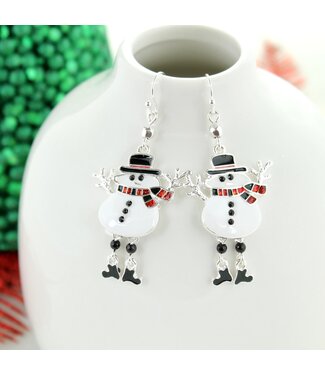 SEASONS JEWELRY DANGLE LEG SNOWMAN EARRINGS