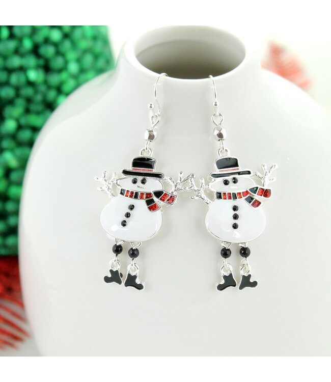 SEASONS JEWELRY DANGLE LEG SNOWMAN EARRINGS