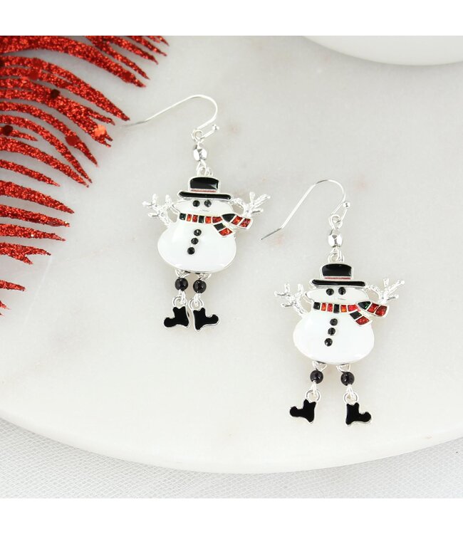 SEASONS JEWELRY DANGLE LEG SNOWMAN EARRINGS