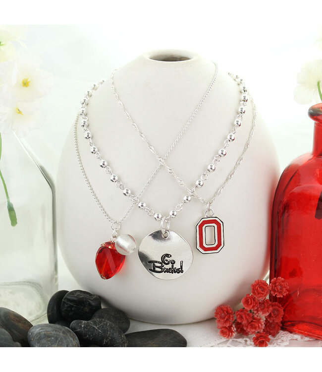 SEASONS JEWELRY OHIO STATE TRIO NECKLACE SET