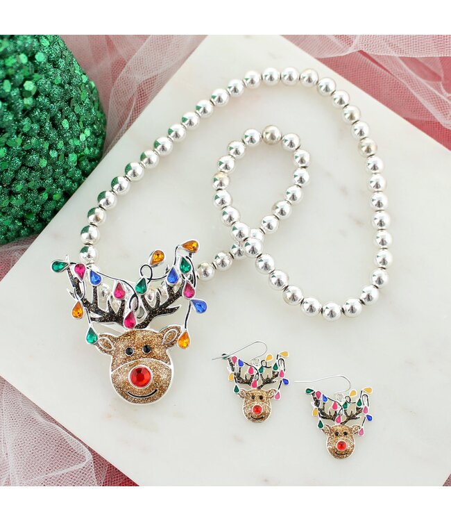 SEASONS JEWELRY WHIMSICAL REINDEER PIN/PENDANT