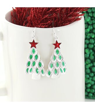 SEASONS JEWELRY ENAMEL TREE DANGLE TREE EARRING