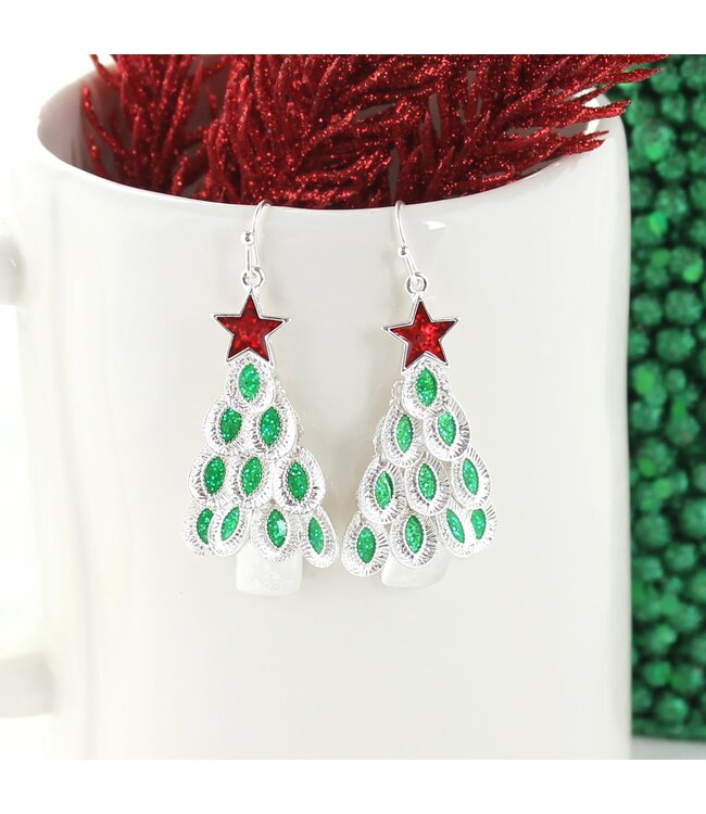 SEASONS JEWELRY ENAMEL TREE DANGLE TREE EARRING