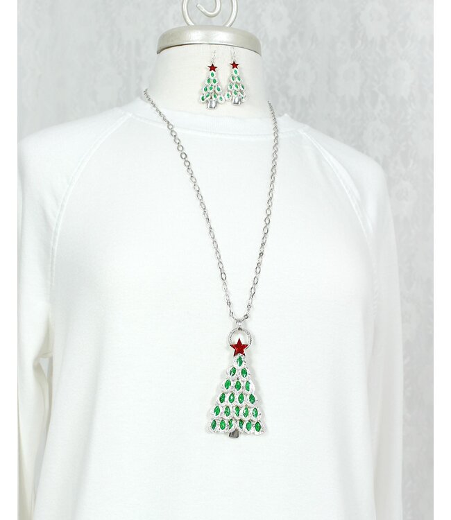 SEASONS JEWELRY ENAMEL TREE DANGLE TREE EARRING