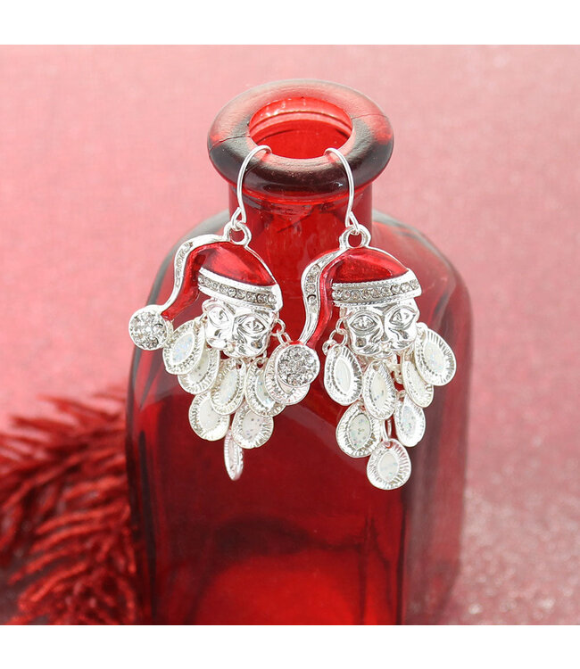SEASONS JEWELRY DANGLE SANTA BEARD EARRINGS