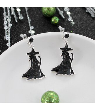 SEASONS JEWELRY GLITTER WITCH AILHOUETTE EARRINGS