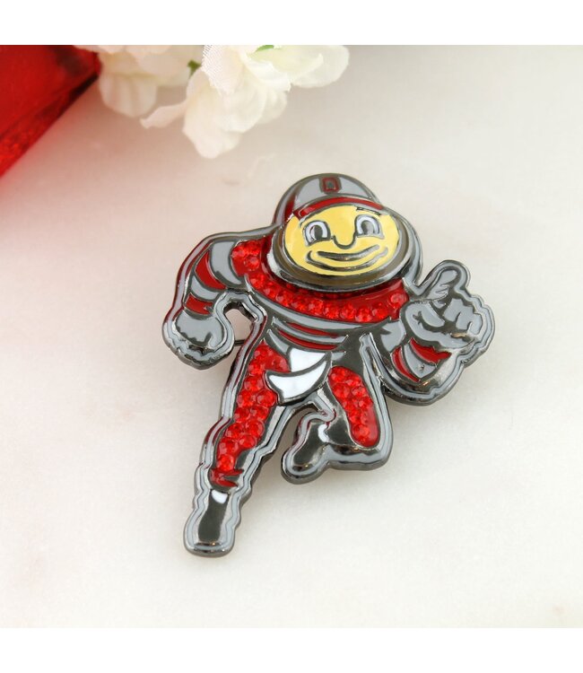 SEASONS JEWELRY OHIO STATE BRUTUS CRYSTAL LOGO PIN/PENDANT