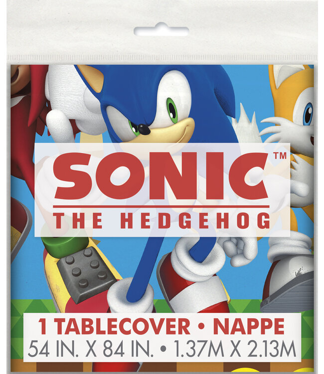 UNIQUE INDUSTRIES INC 54" x 84" Sonic the Hedgehog™ Disposable Plastic Table Cover
