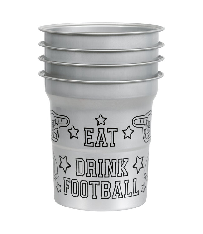 UNIQUE INDUSTRIES INC Game Face Football  Tumblers - 16oz - 4 Count