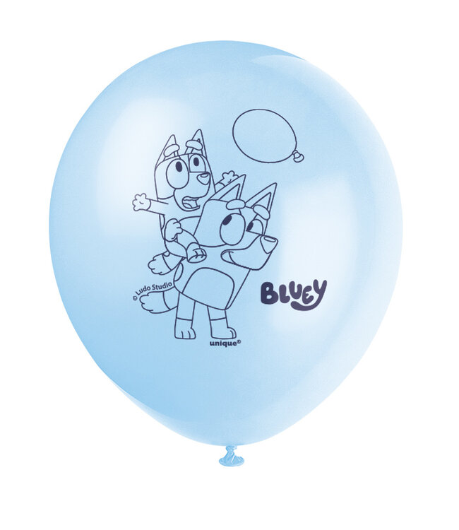 UNIQUE INDUSTRIES INC Bluey Latex Balloons - 8 Count