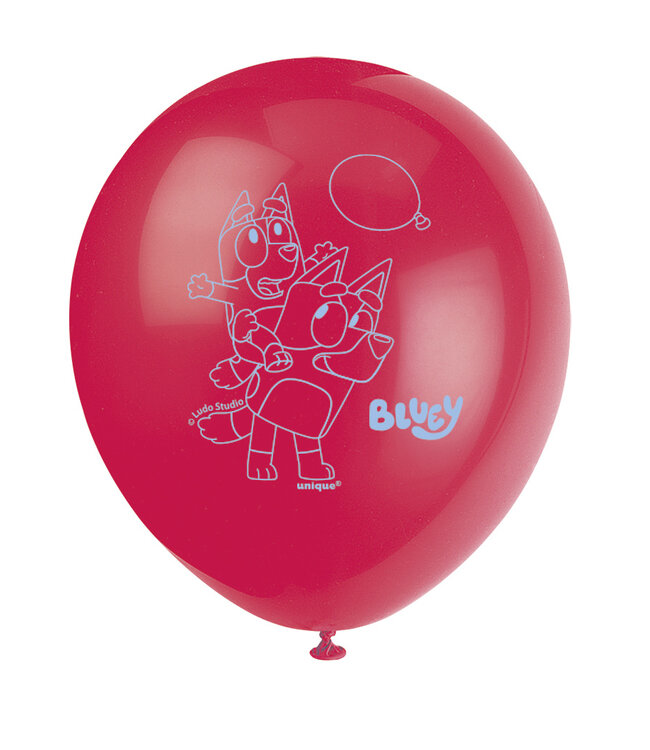UNIQUE INDUSTRIES INC Bluey Latex Balloons - 8 Count