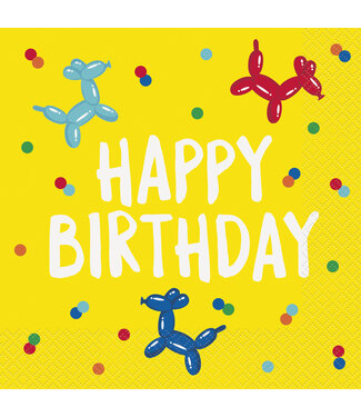 UNIQUE INDUSTRIES INC Balloon Dog Birthday Luncheon Napkin - 16 Count