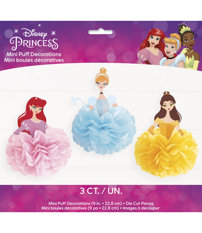 UNIQUE INDUSTRIES INC 3CT PUFF DECOR DISNEY PRINCESS