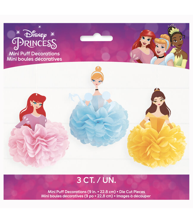 UNIQUE INDUSTRIES INC 3CT PUFF DECOR DISNEY PRINCESS