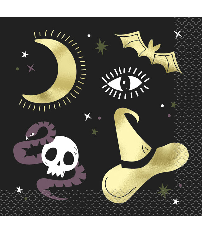 UNIQUE INDUSTRIES INC 16CT BEV CELESTIAL HALLOWEEN WITCH PLEASE