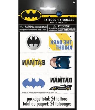 UNIQUE INDUSTRIES INC 24CT TATTOOS BATMAN