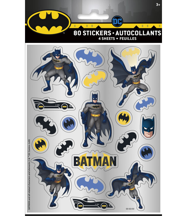 UNIQUE INDUSTRIES INC 80CT STICKERS BATMAN