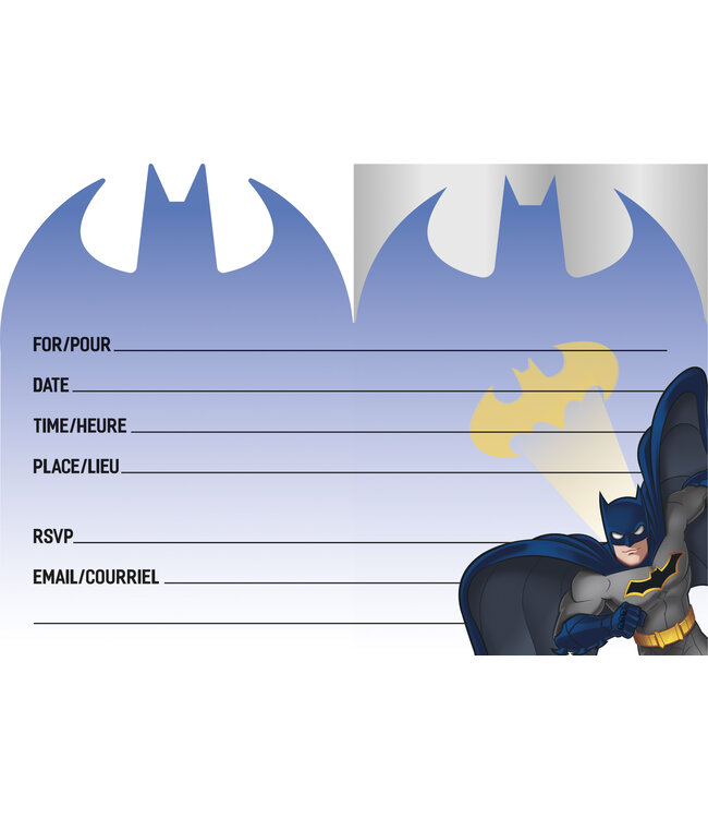 UNIQUE INDUSTRIES INC 8CT INVITES BATMAN