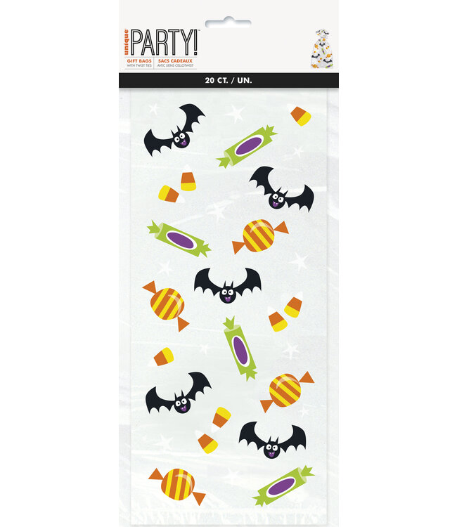 UNIQUE INDUSTRIES INC Cat & Pumpkin Cello Bags - 20 Count