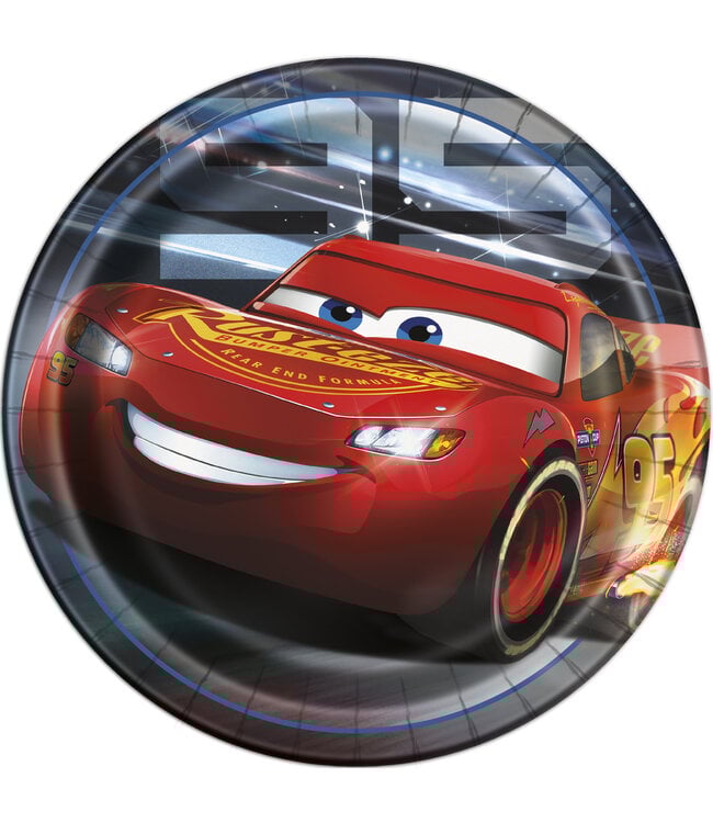 UNIQUE INDUSTRIES INC Cars 3 Dinner Plates - 9in - 8 Count