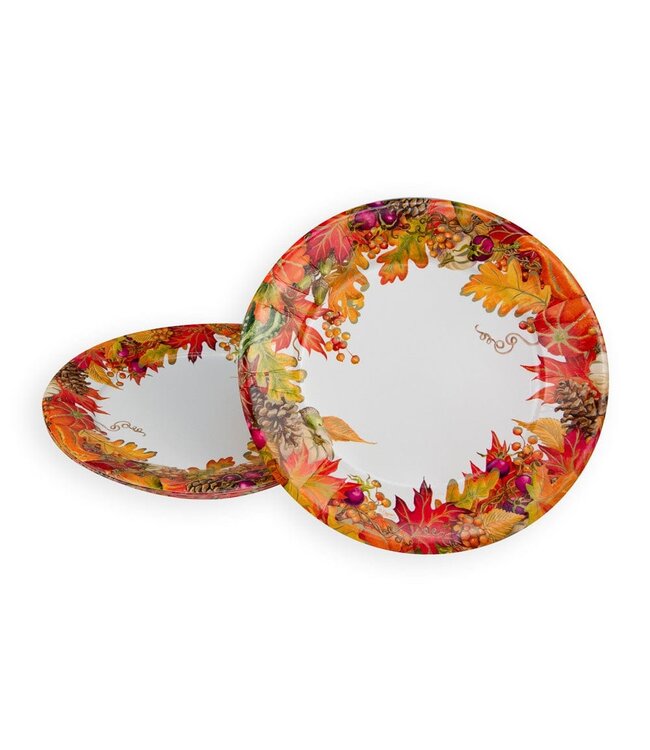 CASPARI HARVEST GARLAND WHITE - DINNER PLATES