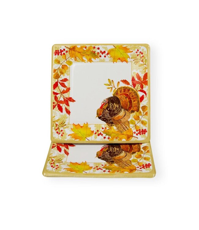 CASPARI WOODLAND TURKEY  SQ - SALAD/DESSERT PLATES SQUARE