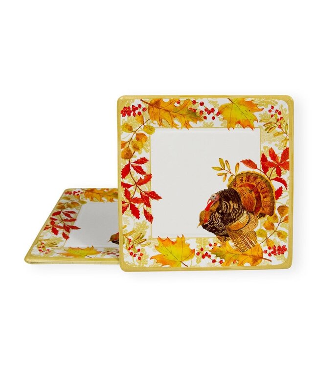 CASPARI WOODLAND TURKEY  SQ - SALAD/DESSERT PLATES SQUARE