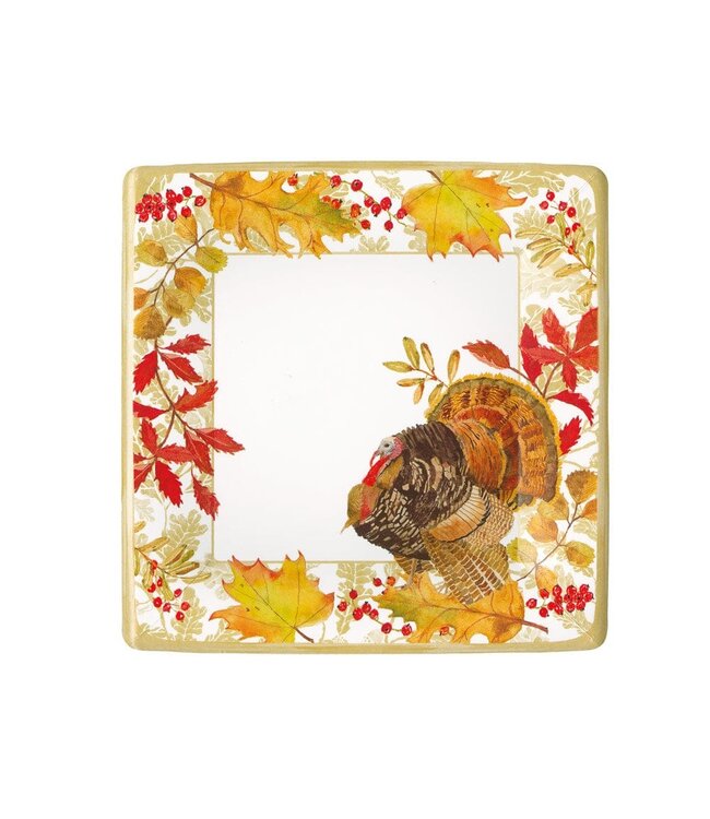 CASPARI WOODLAND TURKEY  SQ - SALAD/DESSERT PLATES SQUARE