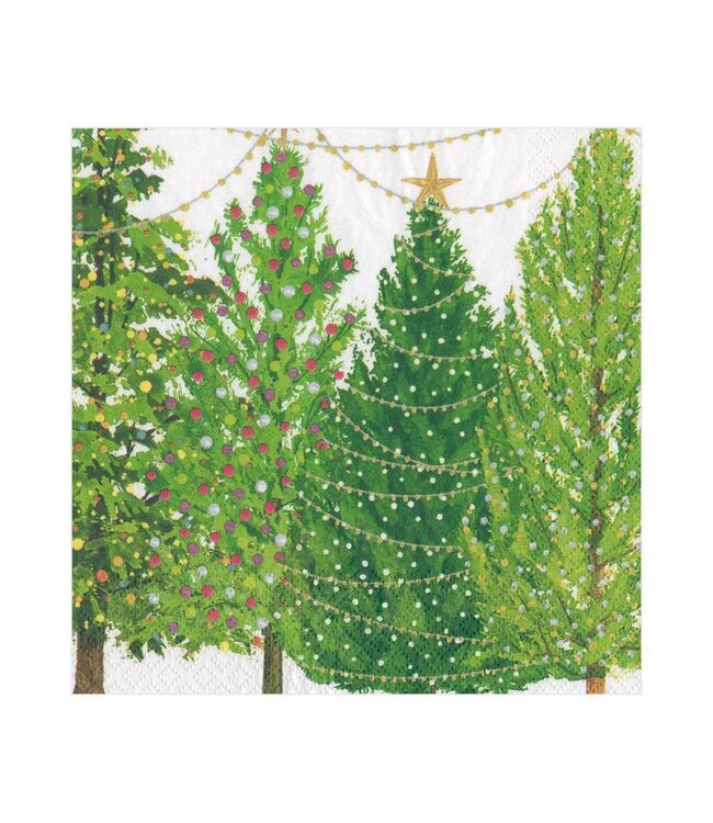 CASPARI CHRISTMAS TREES WITH LIGHTS - NAPKIN LUNCHEON