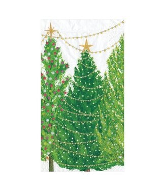 CASPARI CHRISTMAS TREES WITH LIGHTS - GUEST TOWEL