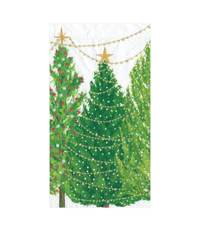 CASPARI CHRISTMAS TREES WITH LIGHTS - GUEST TOWEL