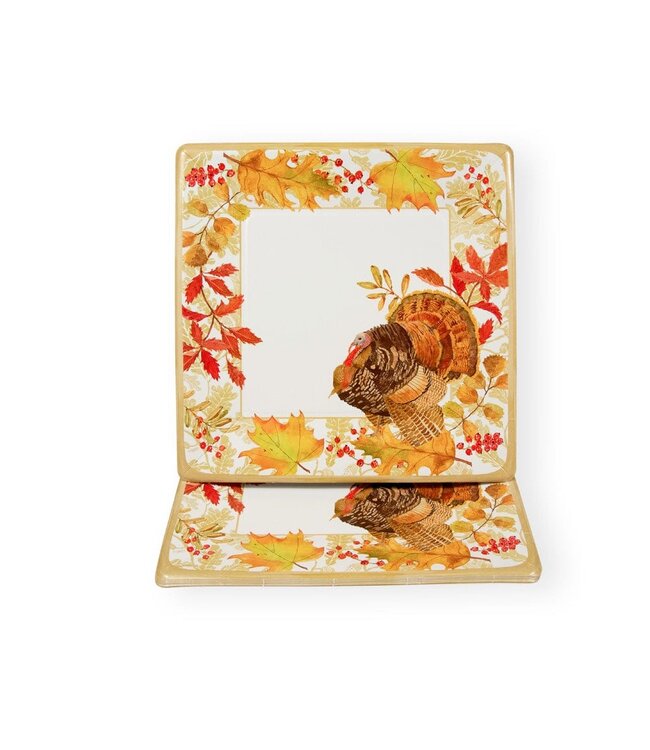 CASPARI WOODLAND TURKEY  SQ - DINNER PLATES SQUARE