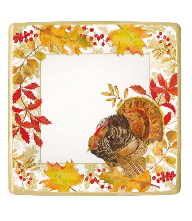 CASPARI WOODLAND TURKEY  SQ - DINNER PLATES SQUARE