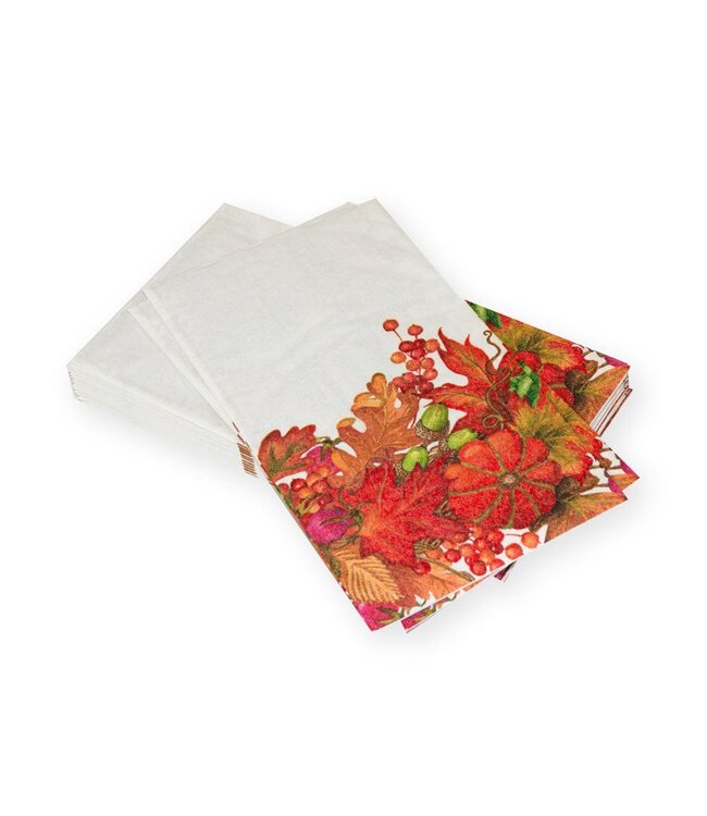 CASPARI HARVEST GARLAND WHITE - GUEST TOWEL