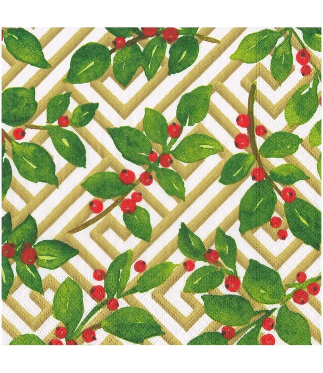CASPARI HOLLY AND FRETWORK WHITE - NAPKIN DINNER