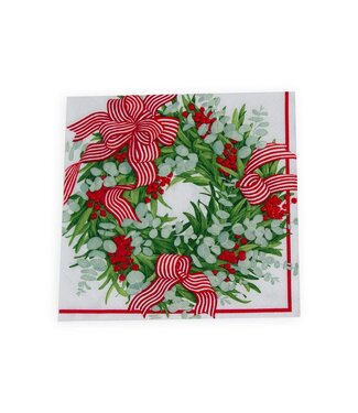 CASPARI RIBBON STRIPE WREATH - NAPKIN DINNER