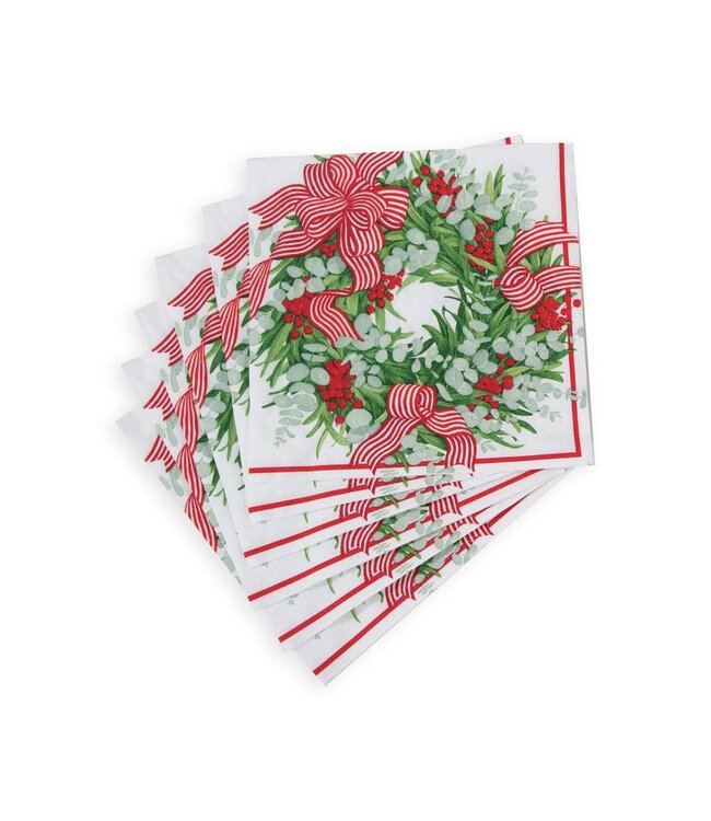 CASPARI RIBBON STRIPE WREATH - NAPKIN DINNER