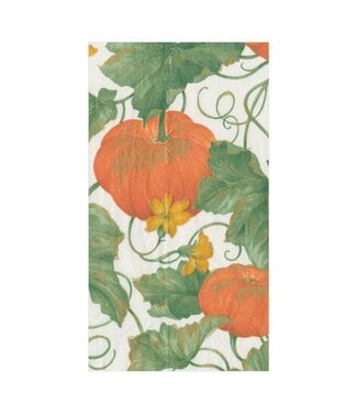 CASPARI HEIRLOOM PUMPKINS IVORY/ORANGE - GUEST TOWEL