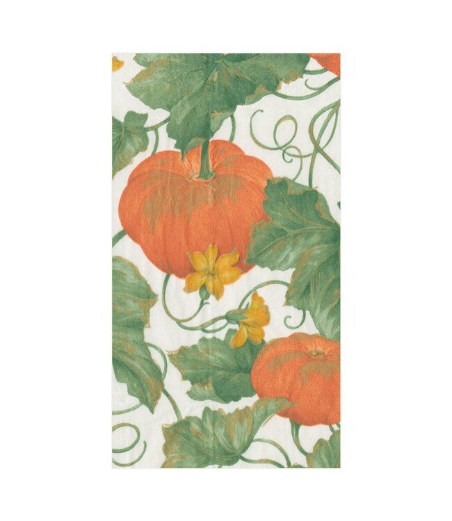 CASPARI HEIRLOOM PUMPKINS IVORY/ORANGE - GUEST TOWEL
