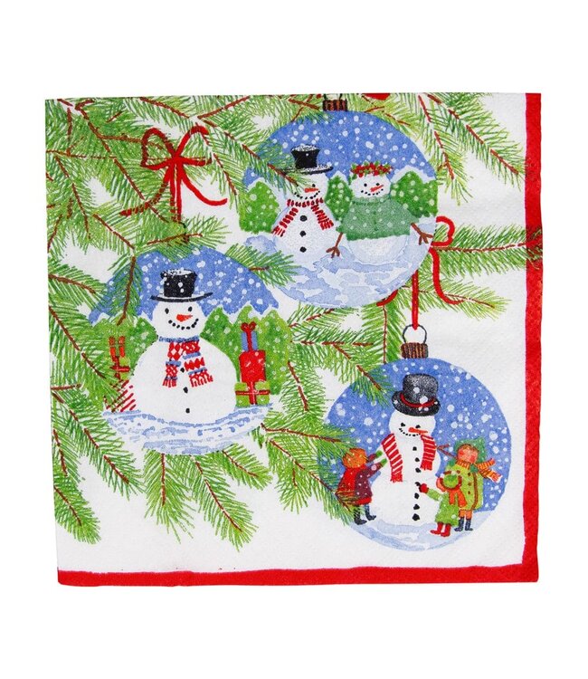 CASPARI SNOWMAN ORNAMENTS - NAPKIN LUNCHEON