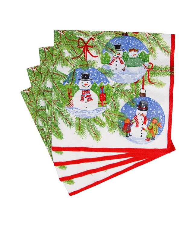 CASPARI SNOWMAN ORNAMENTS - NAPKIN LUNCHEON