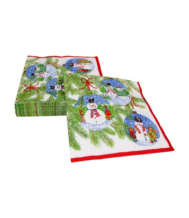 CASPARI SNOWMAN ORNAMENTS - NAPKIN LUNCHEON